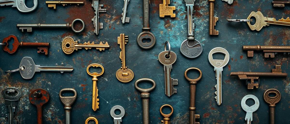 A large selection of house keys